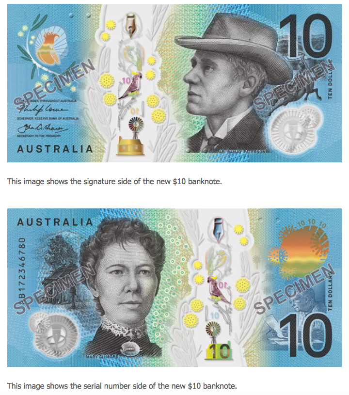 Australia’s New $10 Banknote